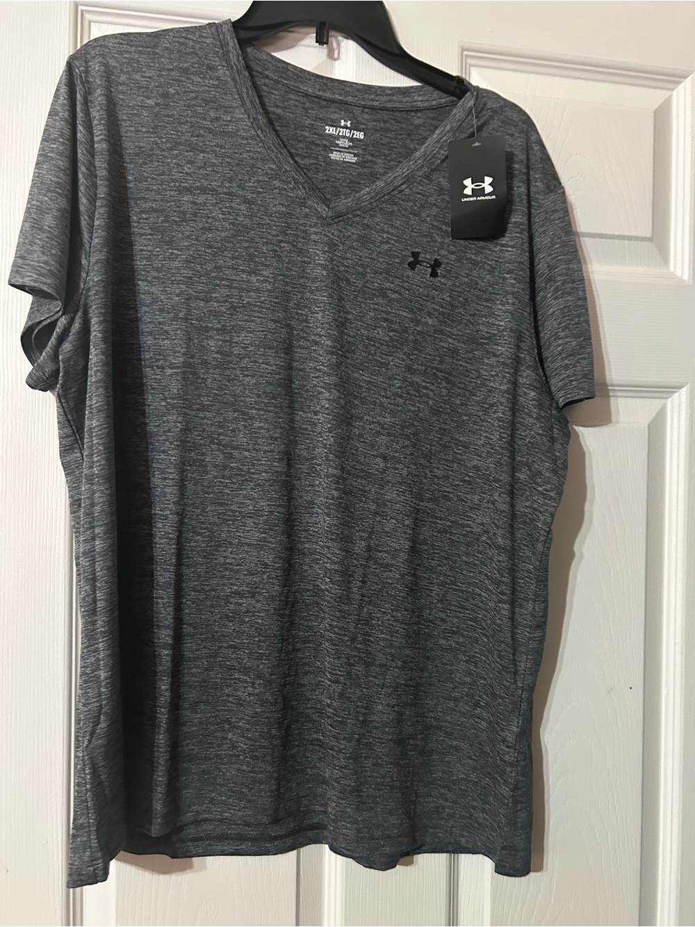 Under Armour Gray Heather V-Neck Short Sleeve Performance Tee